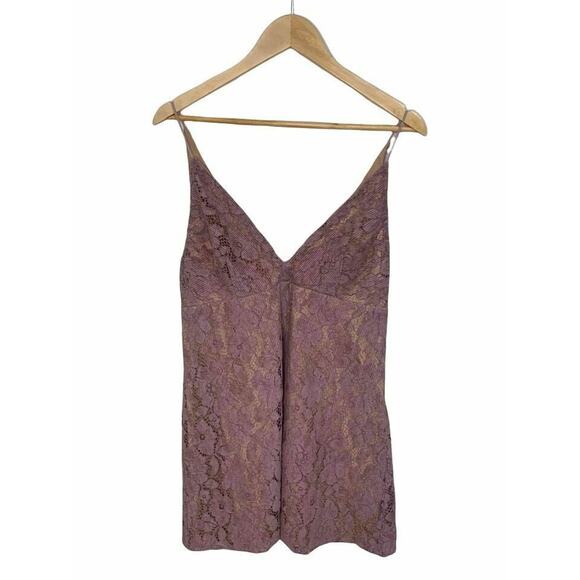 Free People Dangerous Love‎ Lace Overlay Mini Dress Purple Size 8 NWOT $108 - Picture 2 of 7